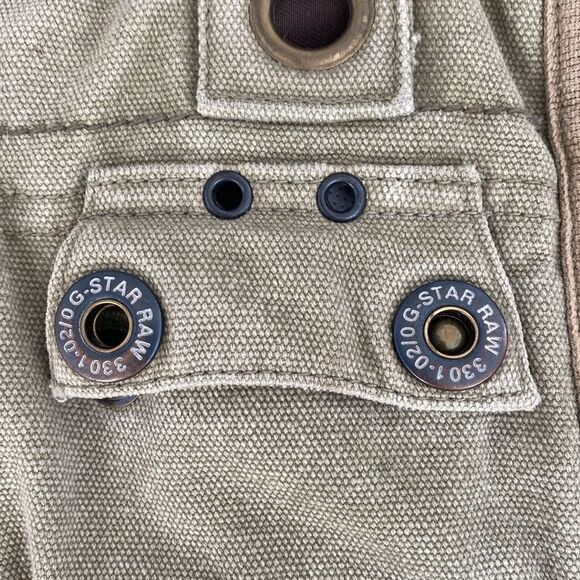 Rare G-Star Olive Green Khaki Canvas Tote Bag Adjustable Straps Street Military - Picture 4 of 16